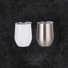 Load image into Gallery viewer, Stemless Wine Tumbler White/Silver
