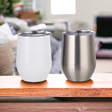 Load image into Gallery viewer, Stemless Wine Tumbler White/Silver
