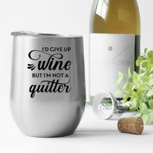 Load image into Gallery viewer, Stemless Wine Tumbler White/Silver
